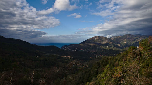 Scenic view of mountains against sky