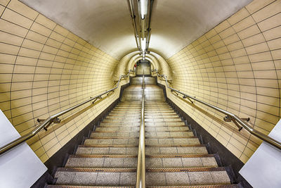 Empty staircase at subway station