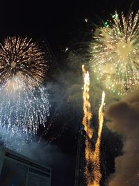 Low angle view of firework display