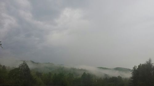 Scenic view of landscape against cloudy sky