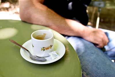 Paris, france. luxemburg gardens, having a coffee in the shade.