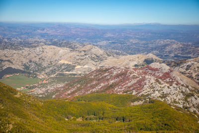 High angle view of landscape against sky