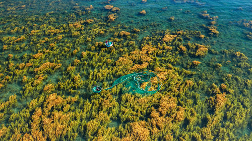 High angle view of sea