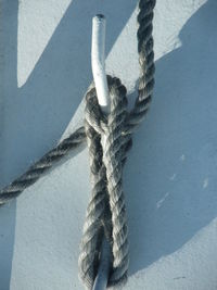 Close-up of rope tied up