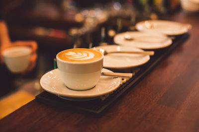 Close-up of coffee on table