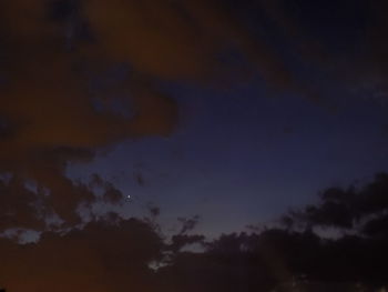 Low angle view of sky at night