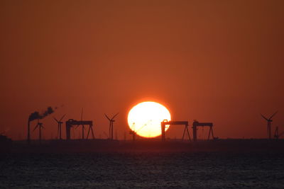 Scenic view of sunset over sea