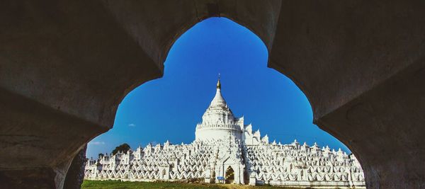 Low angle view of temple against sky