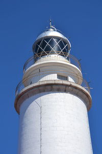 Low angle view of water tower against clear sky