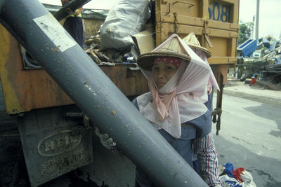 Man working in bus