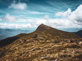 Scenic view of mountains against sky