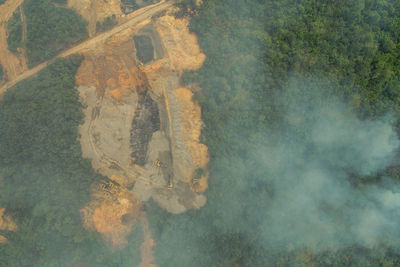 High angle view of shallow water on land