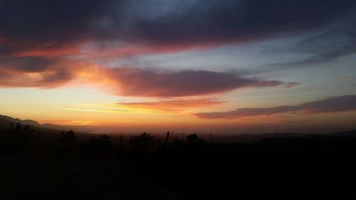 Silhouette of landscape at sunset