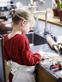 Girl making cookies