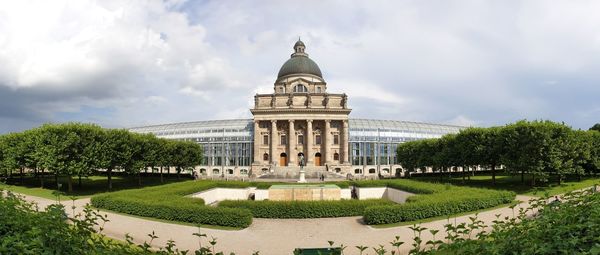 View of building against cloudy sky