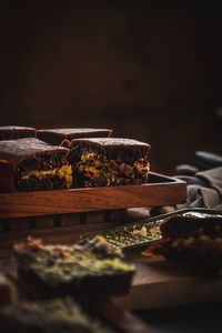 Close-up of cake on table