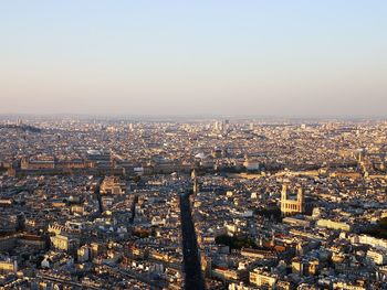 Aerial view of paris, taken from tour montparnasse