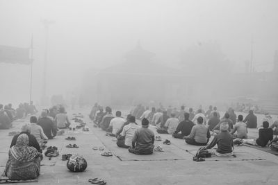 Group of people in front of temple