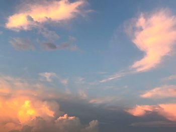 Low angle view of sky during sunset