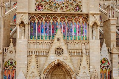 Close-up of stained glass window