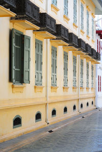 Row of windows on wall