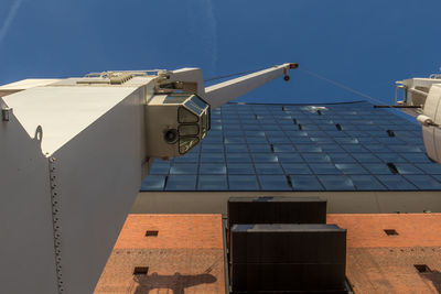 Low angle view of basketball hoop against sky