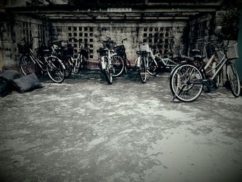 Bicycle parked at parking lot