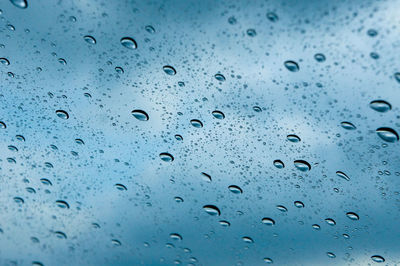 Full frame shot of wet glass window