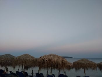 Panoramic view of sea against sky during sunset