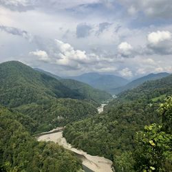 High angle view of landscape against sky