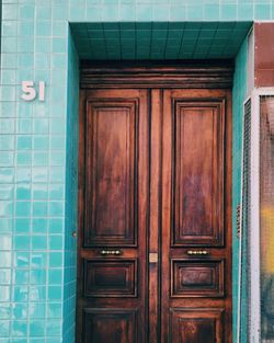 Close-up of closed door