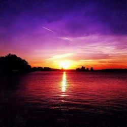 Scenic view of sea at sunset