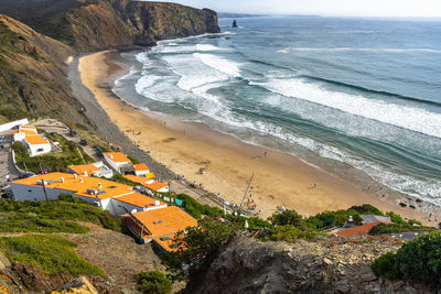 High angle view of beach