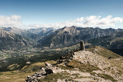 Scenic view of mountains against sky