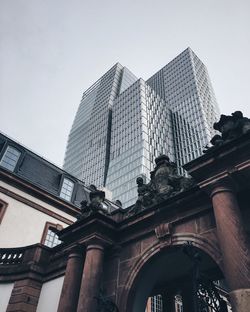 Low angle view of modern building against sky