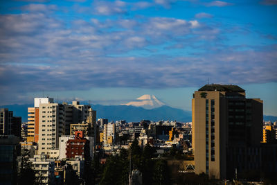 Fuji snow mountain overlooking