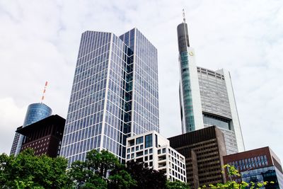 Low angle view of modern building against sky