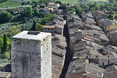 View of san giminiano from the top of one of his towers. san giminiano, italy