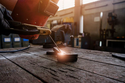 Close-up of man working