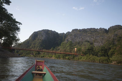 Scenic view of river by trees against sky