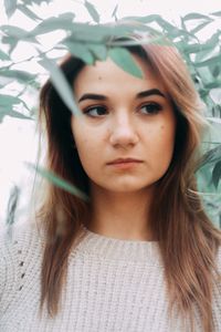 Close-up portrait of a beautiful young woman