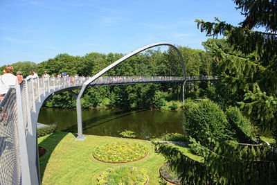 Bridge over river against sky