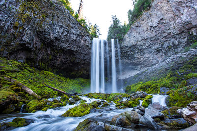 Scenic view of waterfall