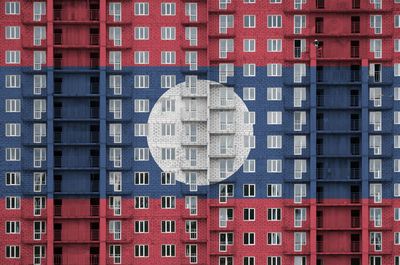 Low angle view of buildings in city