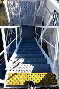 High angle view of yellow staircase