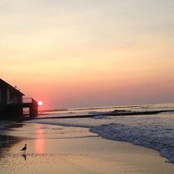 Scenic view of sea at sunset