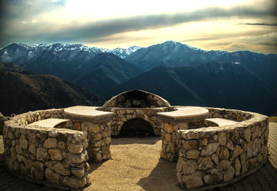 View of mountain range against the sky