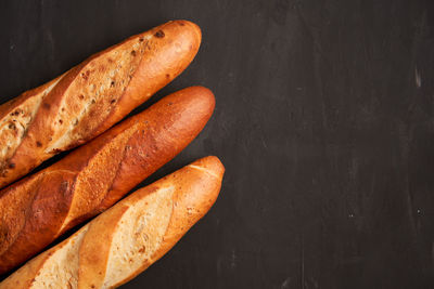 High angle view of bread on table