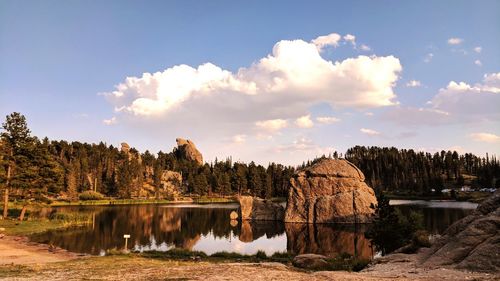 Panoramic view of lake against sky