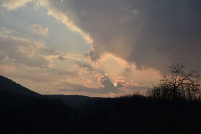 Scenic view of landscape against sky during sunset